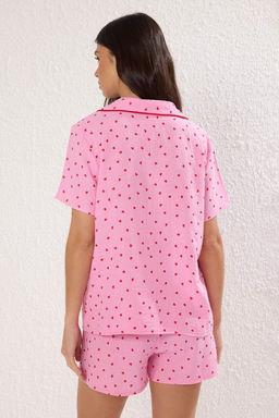 Trendyolmilla Lacivert %100 Pamuklu Kalpli Biyeli Muslin Sortlu Dokuma Pijama Tak?m? THMSS25PT00404  фото 4