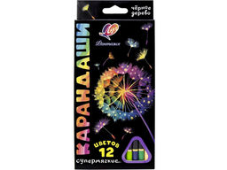 Карандаши ЛУЧ "Фантазия" 12цв., трехгранные (35с 2320-08) черное дерево