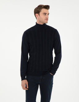Lacivert Slim Fit Kazak