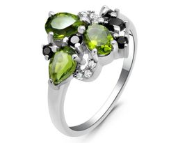 Кольцо из серебра оливковая шпинель, Голландия