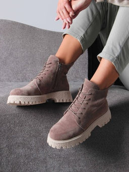 Ботинки 228.V.1541be. Капучино замша / Шерсть