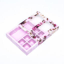Цена за 5 шт. Коробка для 8 конфет шоколад, с окном, Розы 17.7?17.8?3.8 см Кондитерская упаковка