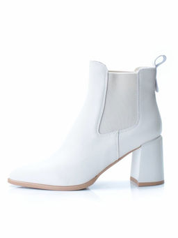 01-PCT169-2 BEIGE Ботинки Челси демисезонные женские (натуральная кожа, байка)