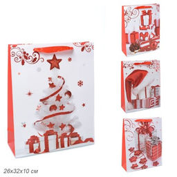 Цена за 12 шт. Пакет подарочный 26х32х10 / 362-52-M /уп 12/480/Новый год
