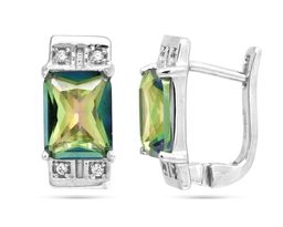 Серьги из серебра мистик кварц синий, Эстель2