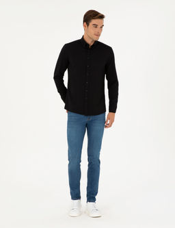 Siyah Slim Fit Uzun Kollu G_mlek