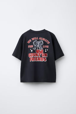 CAMISETA ESTAMPADA CORAZONES / Antracita oscuro - Zara фото 2