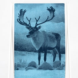 Полотенце махровое 6с102.413ж1 Фото-олень(джинс) 81х160см