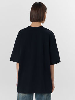 Футболка женская оверсайз черная