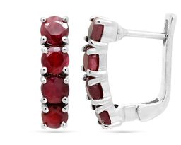 Серьги из серебра рубин корунд, Монако