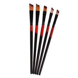 Набор кистей для рисования, нейлон, 5 штук, плоские, скошеные, международный размер