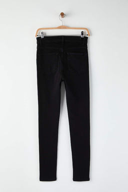 Siyah Vucudu Saran Esnek Yuksek Bel Skinny Jeans TWOSS25JE00051 - Trendyolmilla фото 6