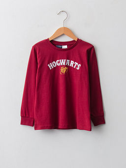 Bisiklet Yaka Harry Potter Bask?l? Uzun Kollu Erkek ?ocuk Ti??rt