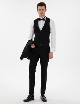 Смокинг Pierre Cardin Ex Slim Fit с жилетом черный