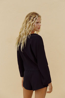CAMISA FLUIDA LAZADAS / Negro - Zara фото 3