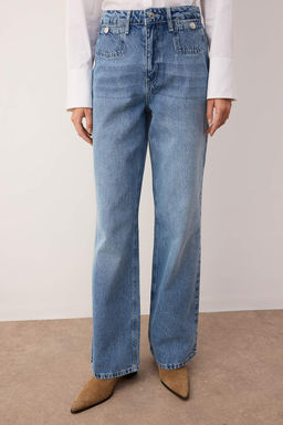 Mavi Cep Detayl? Yuksek Bel Wide Leg Jeans TWOAW26JE00141