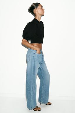 TOP PUNTO MANGA ABULLONADA / Negro - Zara фото 3