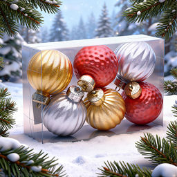 Набор новогодних украшений "Ёлочные фантазии" (6шт х 6см)