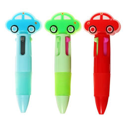 Цена за 36 шт. Ручка шариковая автоматическая 4-х цветная, мини, "Машина", МИКС