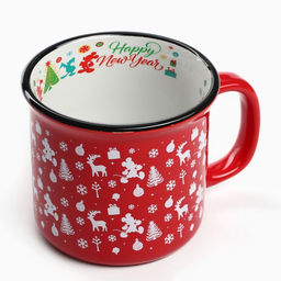Кружка керамическая новогодняя Happy New Year, Микки Маус и друзья, 250 мл