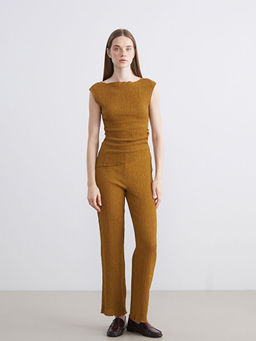 Kay?k Yaka Dokulu Bluz