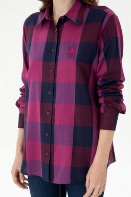 Женская бордовая рубашка с длинным рукавом - U.s. polo assn фото 6