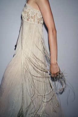 EMBROIDERED FRINGED COMBINATION DRESS - Zara фото 2