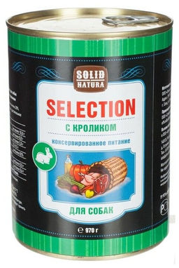 Solid Natura Selection д/соб. Кролик 0,97 кг. ж/б ЦБ-00025374