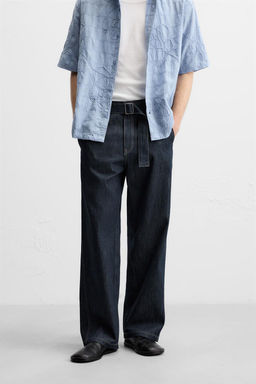 STRAIGHT-LEG JEANS WITH BELT - Zara фото 2