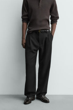 WOOL BLEND PLEATED TROUSERS - Zara фото 2
