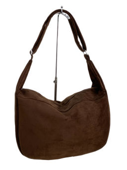 Женская сумка из искусственной замши, цвет шоколад