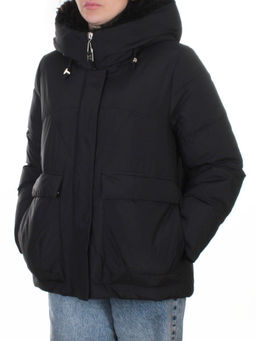 8809 BLACK Куртка зимняя женская (150 гр. холлофайбер)