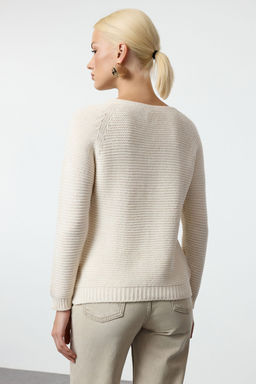 Zumrut Yesili Yumusak Dokulu Sac Orgulu Dikissiz Triko Kazak TWOAW25KZ00047 - Trendyolmilla фото 10