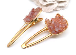 Заколка зажим Котик с натуральным моховым агатом 7*2,8*1,8см - Радуга камня фото 17