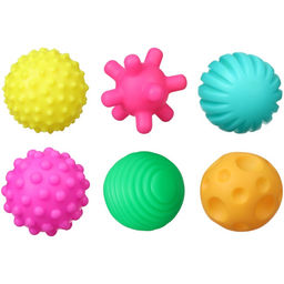 Развивающие тактильные мячики Крошка Я «В мешочке», с пищалкой, в наборе 6 шт., от 3 лет