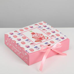 Коробка подарочная складная, упаковка, «Наслаждайся», 20 х 18 х 5 см