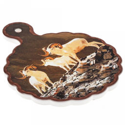 Подставка под горячее (панно) "Ферма" 15х19см h1см, керамика, фотопечать с глазурью, подложка пробковое дерево, фигурный край, в упаковке (Китай)