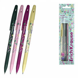 Цена за 50 шт. Ручка шариковая ErichKrause R-301 Stick Floral Soul 0.7, цвет чернил синий (в коробке по 50 шт.)