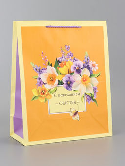 Цена за 2 шт. Пакет подарочный ламинированный вертикальный «Яркое настроение», 26×12×32 см