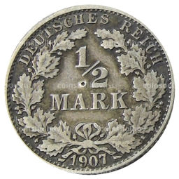 1/2 марки 1907 года J Германия