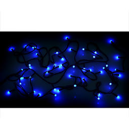 Электрогирлянда светодиодная в катушке 5м., 50 ламп, цвет: синий