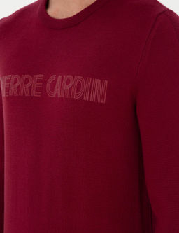 K_rm_z_ Slim Fit Bisiklet Yaka Y_n Kar___ml_ Triko Kazak - Pierre cardin фото 7