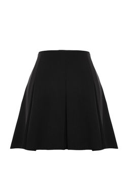 Siyah Pileli Dokuma Sort Etek TWOAW24SR00006