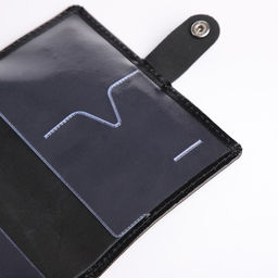 Обложка для паспорта на кнопке, чёрная