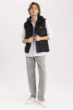 Жилет обычного кроя с капюшоном - Defacto фото 2