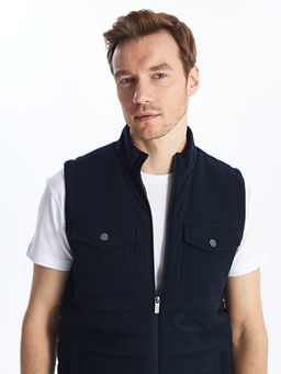 Standart Kal?p Dik Yaka Erkek Triko Yelek