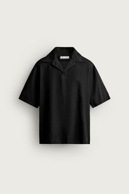 CAMISA POLO FLUIDO RELAXED FIT / Negro - Zara фото 9