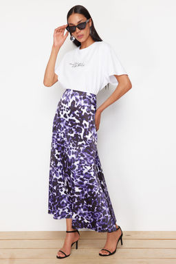 Mor Desenli Maxi Boy Dokuma Etek TWOSS24ET00226 - Trendyolmilla фото 2