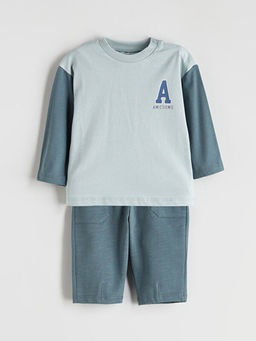 Bisiklet Yaka Erkek Bebek Ti??rt ve Pantolon 2li