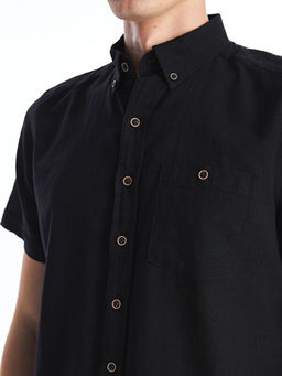 Regular Fit Keten Kar???ml? Erkek G?mlek